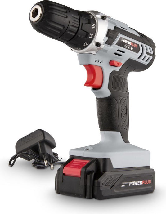 Powerplus accuboormachine powc1071 - schroefboormachine op batterij van 20 v voor hout en metaal - incl. batterij, lader en koffer