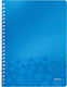 Leitz wow spiraalgebonden a4 notitieboek - 80 vel - gelijnd - fsc gecertificeerd - blauw