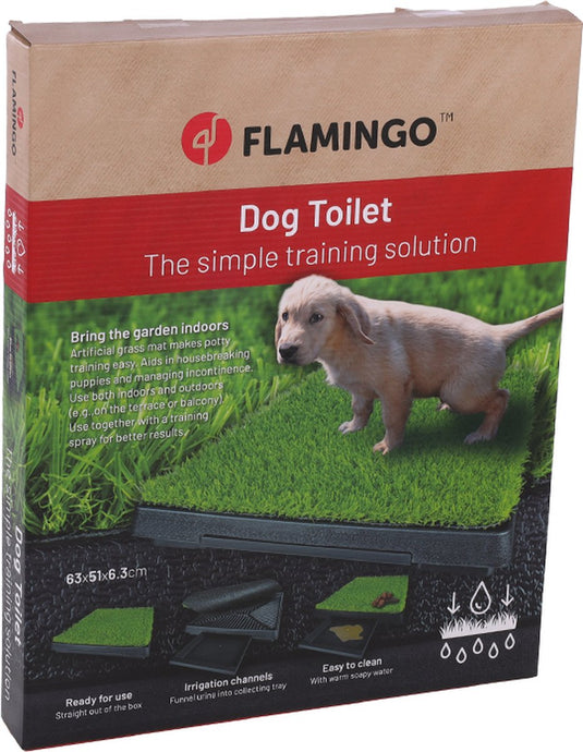 Flamingo hondentoilet 63x51x6.3cm binnen en buiten,makkelijk te reinigen, makkelijke training ,op balkon oogt netjes voor pups en oude honden