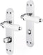 Impresso deurkruk - perth - voor binnen - ovaal deurschild met schroeven en toiletsluiting - chroom - wit - 2 stuks