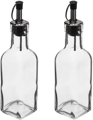 5five azijn olie flessen voor op tafel - 2x stuks - glas - 160 ml per fles - olijfolie en tafelazijn