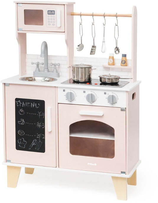 Polarb little chef speelkeuken roze – met oven, fornuis, magnetron licht en geluid