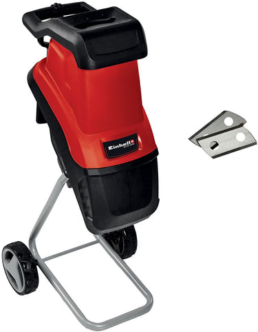 Einhell elektrische hakselaar gc-ks 2540 - 2500 w - max. takdikte: ø40 mm - 2 omkeerbare messen van speciaal staal - incl. praktische aanduwstok