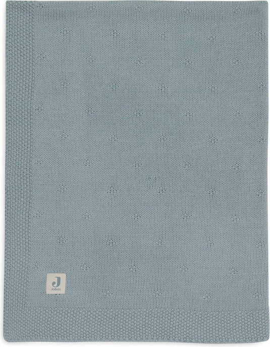 Jollein - deken ledikant 100x150cm - dekentje baby - cosy knit sea green