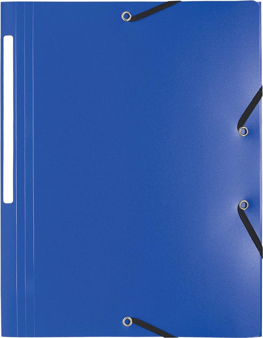 Exacompta elastomap a4, uit pp, 3 kleppen en elastiek blauw 10 stuks