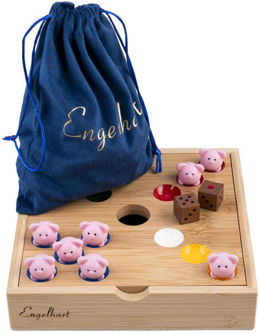 Engelhart pig hole game – bamboe – 60 siliconen varkentjes – strategisch gezelschapsspel – tactisch bordspel –