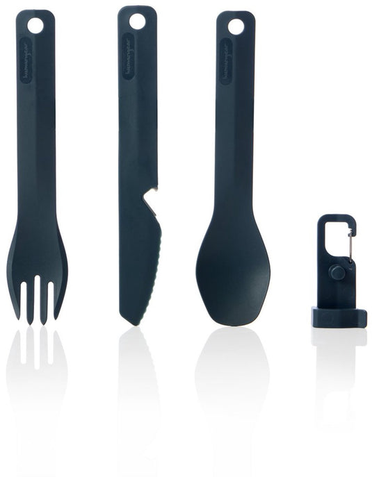 Human gear - gobites bio - k f s set - gray - bestek - herbruikbaar - campingbestek