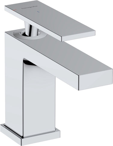 Hansgrohe tecturis e - wastafelkraan - ééngreeps bediening - coolstart energiebesparend - met trekwaste - 80mm maat - chroom