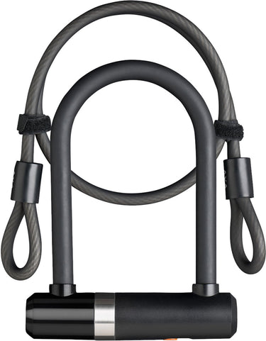 Axa newton mini beugelslot – 14 mm gehard staal – 15 cm beugellengte – inclusief 100 cm kabel – met framehouder – zwart