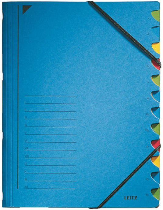 Leitz sorteermap 12 tabbladen karton blauw | 5 stuks