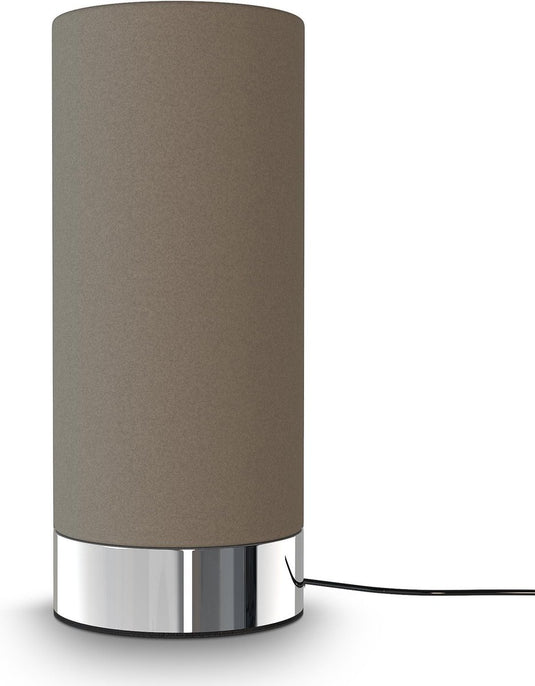 B.k.licht - klassieke tafellamp - dimbaar met touch - taupe bedlamp - voor slaapkamer - e14 fitting - h.: 24.5cm