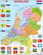 Larsen nederland met provincies en vlaggen – puzzel – kaarten geografie – nederland – educatieve legpuzzel voor kinderen – 48 stukjes – gemaakt in noorwegen – extra dikke 2,5 mm stukjes – tray met vaste rand