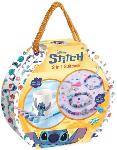 Totum disney stitch knutsel koffertje armbandjes maken en mok beschilderen - cadeautip knutselen vanaf 4 jaar - creatief speelgoed jongens en meisjes vanaf 4 jaar