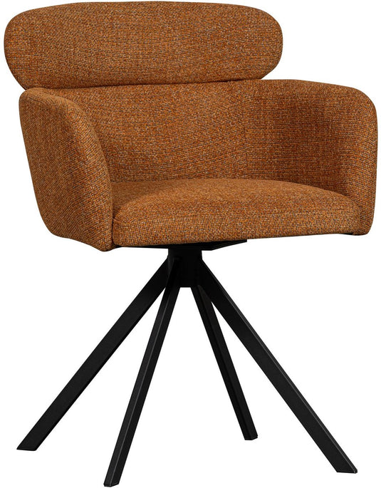 Woood draaibare eetkamerstoel fenne - polyester - ginger - 80x58x60