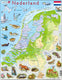 Larsen nederland geografisch met dieren – puzzel – kaarten geografie – nederland – educatieve legpuzzel voor kinderen – 68 stukjes – gemaakt in noorwegen – extra dikke 2,5 mm stukjes – tray met vaste rand