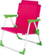 campingstoel Nicky junior 46 cm polyester staal roze