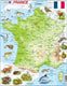 Larsen carte physique de la france – puzzle – france – géographie physique – puzzle éducatif pour enfants – 60 pièces – fabriqué en norvège – pièces extra épaisses de 2,5 mm – plateau avec bord fixe