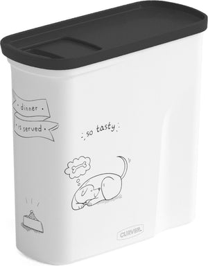 Curver voedselcontainer hond - 2l - 1kg - 21x9x19cm - wit zwart