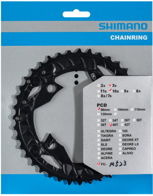 Shimano - Kettingblad 40T FC-MT500 FC-M523 voor kettingbeschermer (AN) 10 speed - zwart