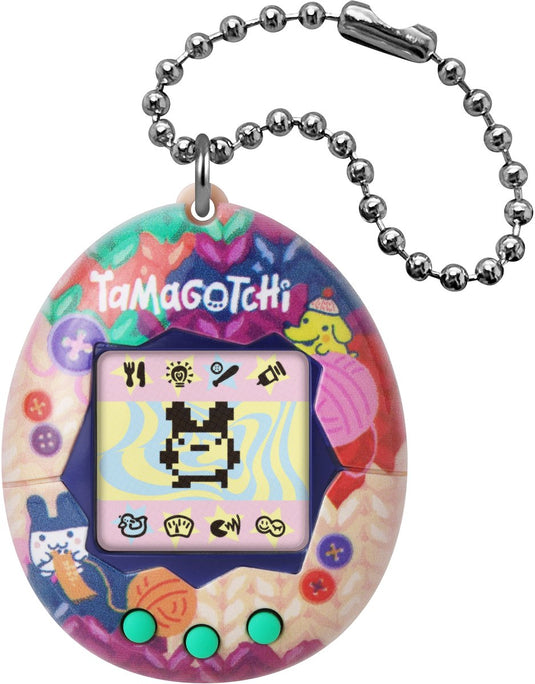 Bandai – originele tamagotchi – tama sewing – interactief digitaal huisdier met lcd-scherm in het frans, 3 knoppen