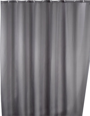 Wenko anti-schimmel douchegordijn grijs 180x200cm polyester - inclusief ophangringen - waterdicht - wasbaar - sneldrogend