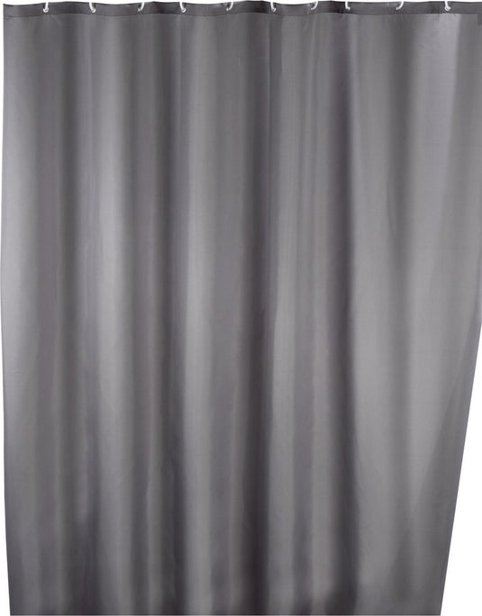Wenko anti-schimmel douchegordijn grijs 180x200cm polyester - inclusief ophangringen - waterdicht - wasbaar - sneldrogend
