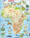 Larsen afrique carte topographique – puzzle – afrique – pays et animaux – puzzle éducatif pour enfants – 63 pièces – fabriqué en norvège – pièces extra épaisses de 2,5 mm – plateau avec bord fixe