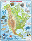 Larsen noord-amerika geografisch met dieren – puzzel – kaarten geografie – noord-amerika – educatieve legpuzzel voor kinderen – 66 stukjes – gemaakt in noorwegen – extra dikke 2,5 mm stukjes – tray met vaste rand