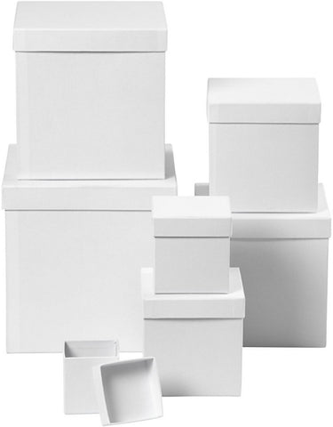 Creativ company https: www.cchobby.nl vierkante-dozen-vierkant-afm-7-5x7-5x7-5-10x10x10-13x13x13-15x15x15-18x18x18-20x20x20-23x23x23-cm-wit-7-stuk-1-set