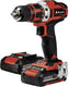 Einhell accu boor- schroefmachine te-cd 18 40-1 li kit - power x-change - 18 v li-ion - 40 nm - 0-400 0-1.500 t min - incl. 2x 1.5 ah accu, lader en transport- opbergkoffer