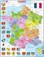 Larsen france carte politique – puzzle – france – régions et départements – puzzle éducatif pour enfants – 70 pièces – fabriqué en norvège – pièces extra épaisses de 2,5 mm – plateau avec bord fixe