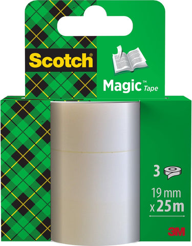Scotch ® magic™ tape, navullingen, 19 mm x 25 m, 3 rollen kaart