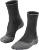 Falke tk2 explore wool silk medium padding wol functioneel materiaal wandelsokken dames grijs - maat 41-42