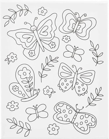 Creativ company schildercanvas met print vlinders - 24x30cm