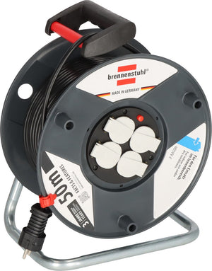 Brennenstuhl garant e kabelhaspel, (50 m kabel in zwart, speciaal kunststof, voor gebruik binnenshuis, made in germany)