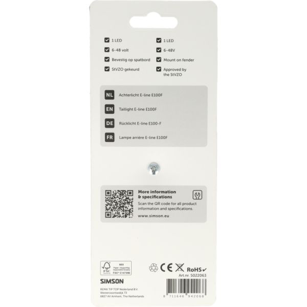 Load image into Gallery viewer, Simson aurora achterlicht e-line e100f
