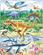 Larsen dinosauriërs uit het jura-tijdperk – puzzel – dieren – prehistorie – educatieve legpuzzel voor kinderen – 35 stukjes – gemaakt in noorwegen – extra dikke 2,5 mm stukjes – tray met vaste rand