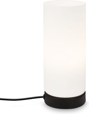 Briloner paipa - tafellamp - zwart wit - glas - metaal - e14 fitting - ø10cm