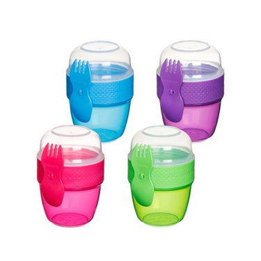 Sistema to go snackdoos snack capsule met lepel vork minty teal 515ml