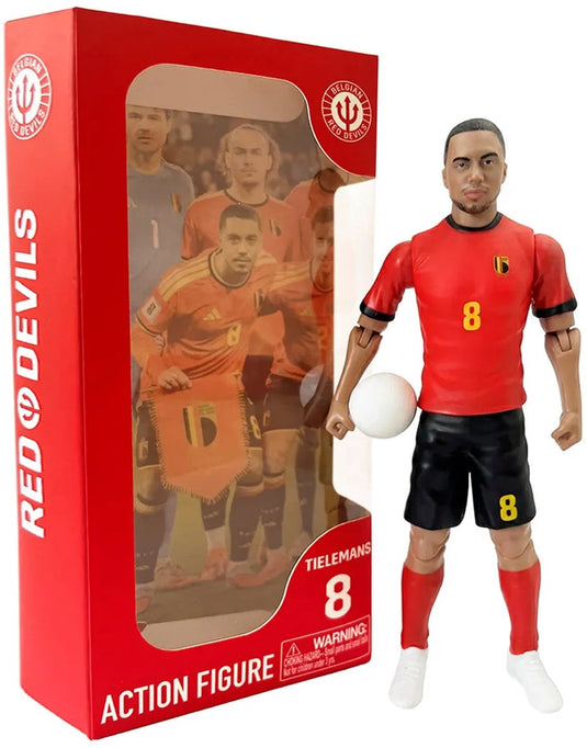 Megableu actiefiguur rode duivels - youri tielemans - voetbalpop met bewegende ledematen - officiële merchandise