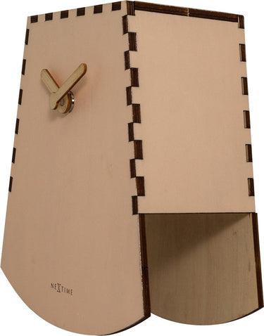 Nextime rocky – tafelklok – 20 cm – hout – zalm – bewegende klok