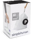 Simplehuman code p afvalzakken - 60 liter - 60 stuks - met trekband - wit