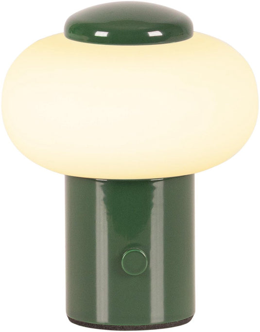 Lucide gustav - oplaadbare tafellamp - accu batterij - ø 8 cm - led dimbaar - 1x0,8w 2700k - groen | essential