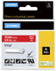 Dymo rhino industriële vinyl labels | 19 mm x 5,5 m | witte afdruk op rood | zelfklevende labels voor rhino labelmanager labelprinters