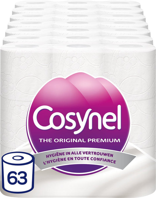 Cosynel toiletpapier - 63 rollen - wit 3-laags - voordeelverpakking