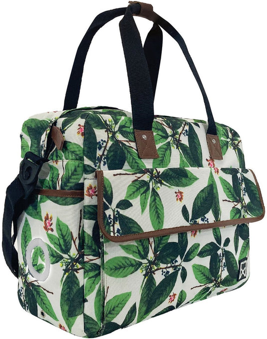 Willex shopper green leaves met schouderband