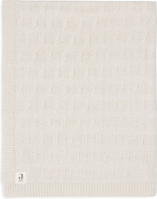 Jollein - deken ledikant 100x150cm - dekentje baby - grain knit - oatmeal