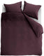 Ambiante cotton uni dekbedovertrek - effen - lits-jumeaux xl - 260x200 220 cm - donker rood