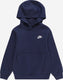 Nike k nsw club flc hdy lbr unisex sporttrui - navy - wit - maat s