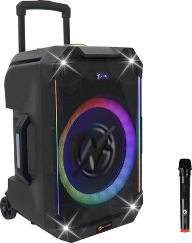 N-gear the flash 1540 - karaoke speaker - 15 woofer - bluetooth - led lichtshow - incl. draadloze microfoons